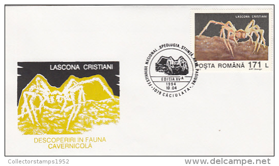 9459- LASCONA CRISTIANI, CAVE SPIDER, SPECIAL COVER, 1994, ROMANIA - Spinnen