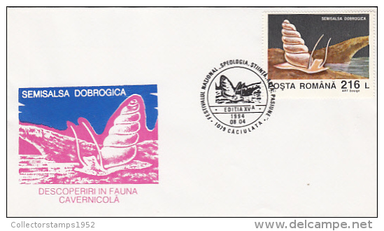 725FM- SEMISALSA DOBROGICA, CAVE SNAIL, SPECIAL COVER, 1994, ROMANIA - Otros & Sin Clasificación