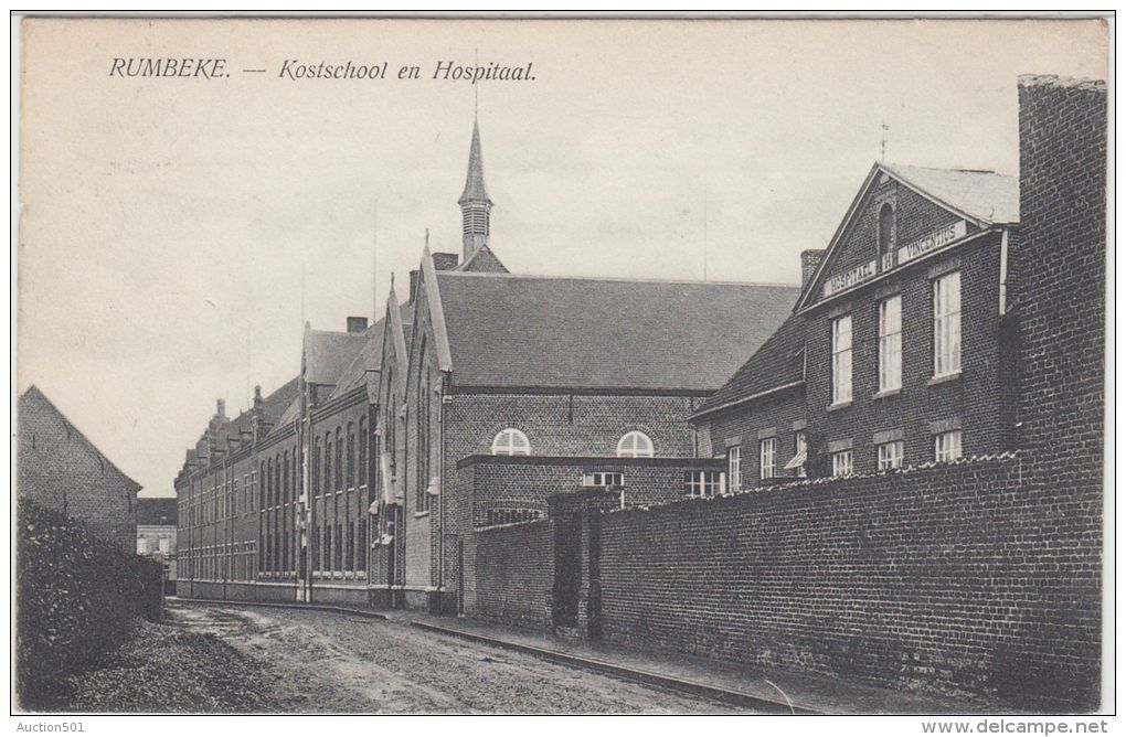 23815g KOSTSCHOOL En HOSPITAAL - Rumbeke - 1908 - Roeselare