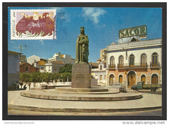 Portugal Reine D. Leonor Statue A Caldas Da Rainha Carte Maximum 1985 Maxicard Queen D. Leonor - Maximum Cards & Covers