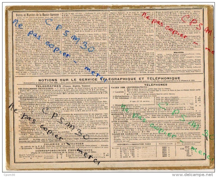 CALENDRIER GF 1930 - En Excusrsion Dans Les Pyrénées - Grand Format : 1921-40