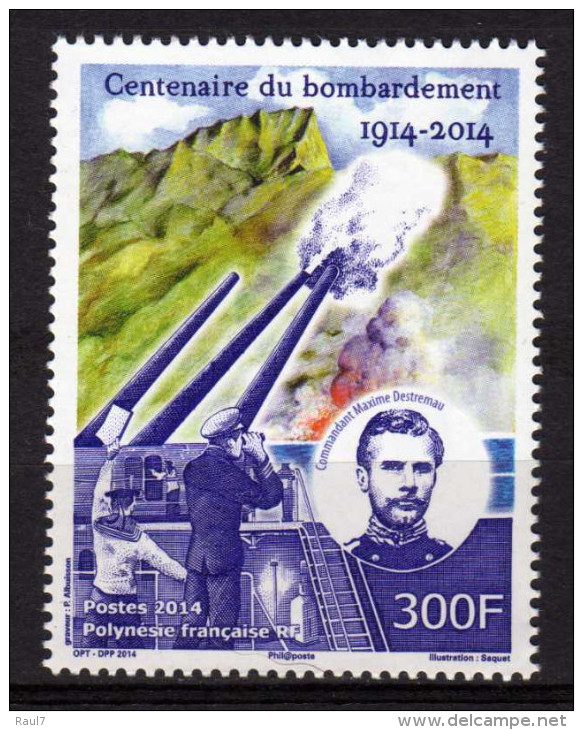 Polynésie 2014 - Cent 1ere Guerre Mondial, Bombardement De Papeete Par Les Allemands - 1 Val Neuf // Mnh - WW1