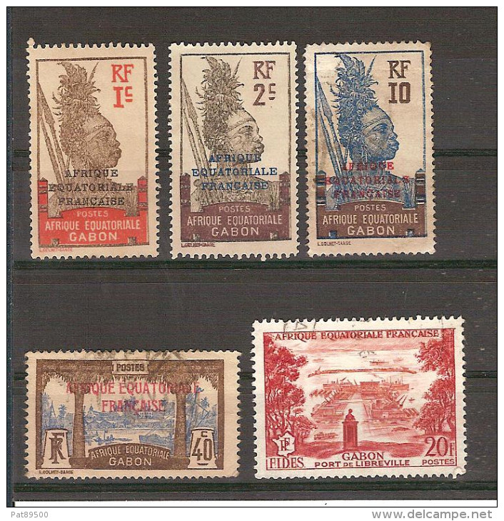 A.E.F. GABON Lot De 5 Timbres Oblitérés //  Livraison En Vrac Sans Présentoir / (à L´unité Sur Demande 0.30 Euro) - Other & Unclassified