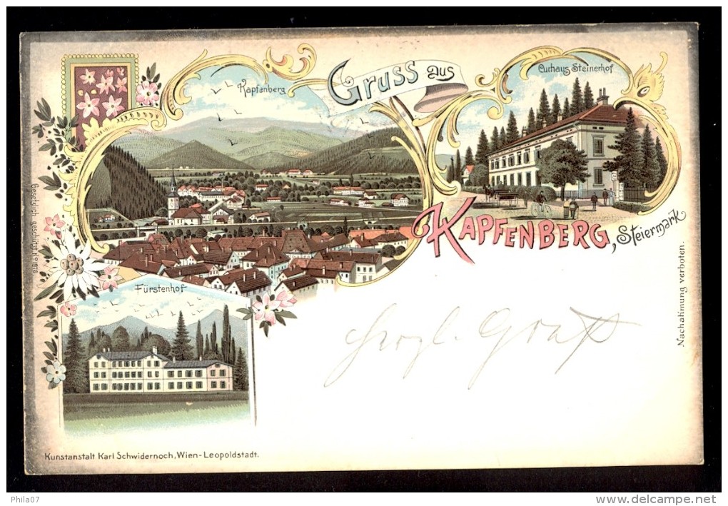 Litho. / Gruss Aus Kapfenberg / Year 189? / Old Postcard Traveled - Kapfenberg