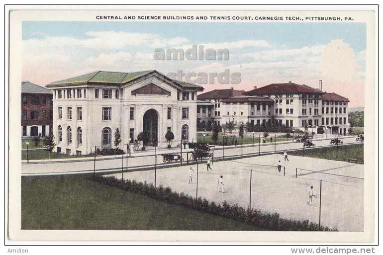 PITTSBURGH PA CARNEGIE TECH CENTRAL-SCIENCE BLDGS - TENNIS COURT C1910s Vintage Postcard  [5530] - Pittsburgh