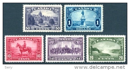 Canada 1930/35 2 Sets  Mint Landscapes  Missing 10 C Etienne Cartier High Values From  1935 Landscapes Horses Horse - Neufs