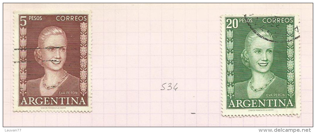 Argentine N°533, 535 Côte 3.75 Euros - Usados