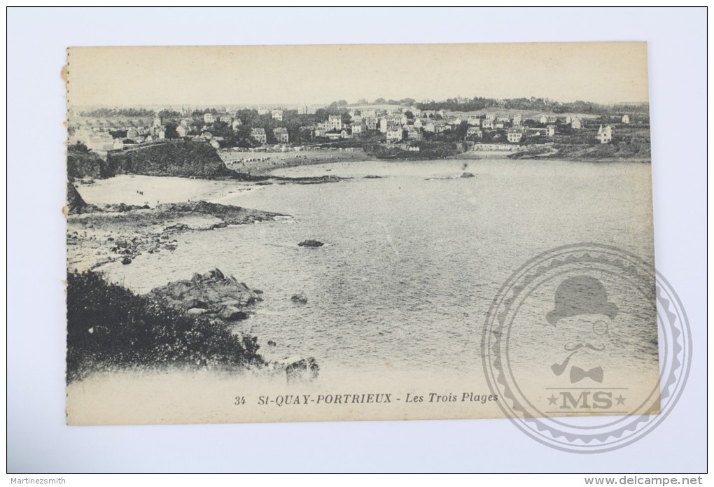 Old Postcard France:  St. Quay Portrieux - Les Trois Plages - Unposted - Saint-Quay-Portrieux