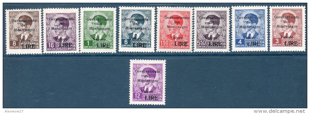 MONTENEGRO 1942 -- FRANCOBOLLI DI JUGOSLAVIA DEL 1939-40.--**MNH/VF - Occ. Allemande: Montenegro