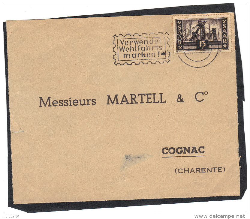 Sarre  - Devant De Lettre  Pour Martell Cognac Charente France - Cartas & Documentos
