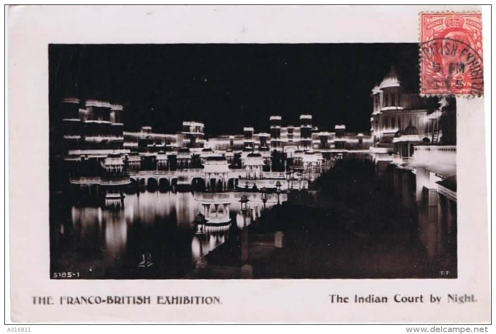 Carte Photo (the Indian Court By Night) THE FRANCO BRITISH EXHIBITION - Ausstellungen