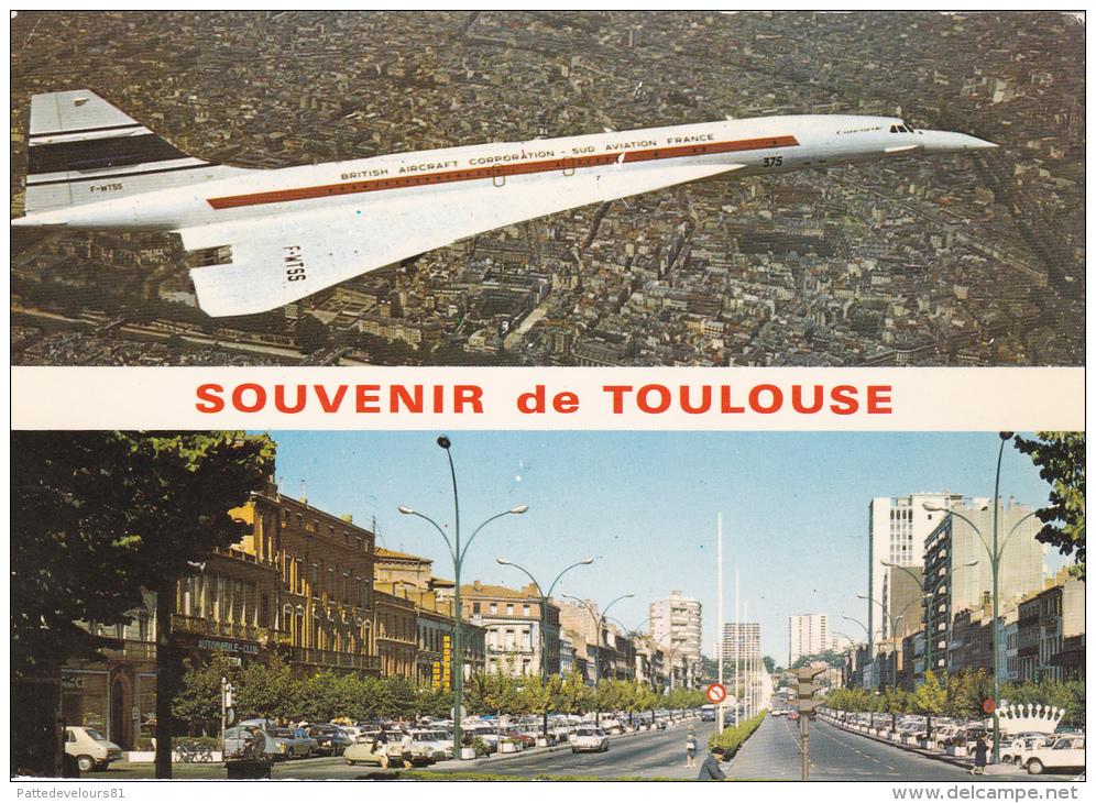 CPSM (31)  Souvenir De TOULOUSE Aviation CONCORDE Avion Fly - Toulouse