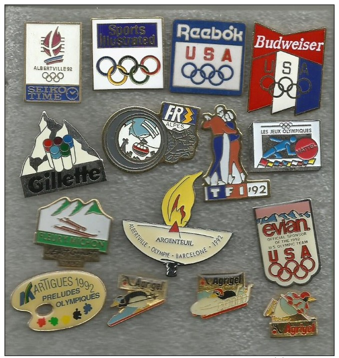 LOT DE 15 PIN´S JEUX OLYMPIQUE ALBERTVILLE 1992 - Olympic Games