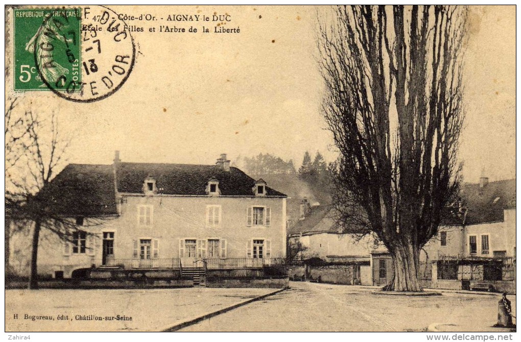 471  - Côte D´Or  - Aignay Le Duc  - école De Filles Et Arbre De La Liberté  - H. Bogureau  Chatillon Sur Seine - Aignay Le Duc