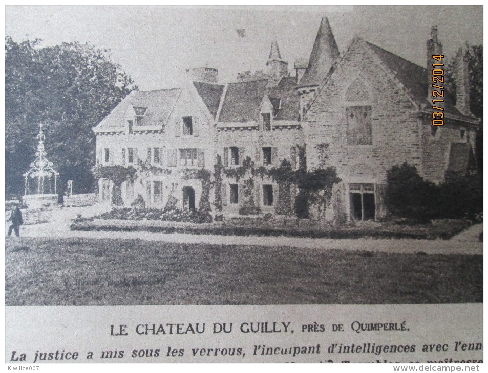 La Grande Guerre  14-18 Nouvelle Affaire De Trahison   Suzy Depsy   Jay  Guiller Chateau De  Guilly Quimperlé  Tremblez - Non Classés