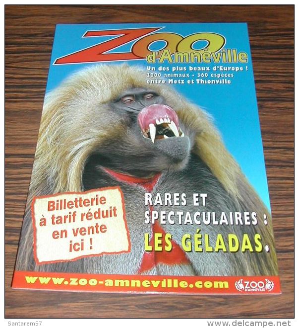 Publicité En Carton Avec Chevalet Zoo D´Amnéville Les Géladas Primates Singes - Pappschilder