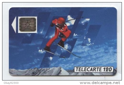 TRES RARE - F133B Skieur 1 120u SC5an Trou De Puce 6 (lot N° 22651) - 1990