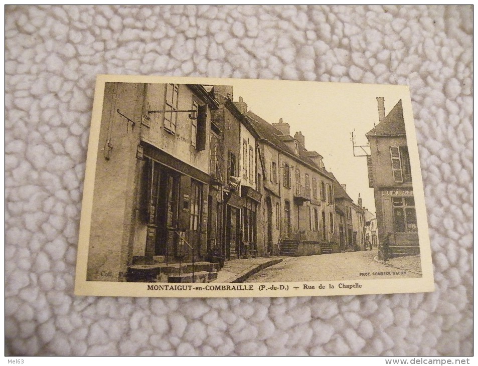 A223. CPA 63 .MONTAIGUT-en-COMBRAILLE .  Rue De La Chapelle.   Beau Plan Animé. Non Ecrite - Montaigut