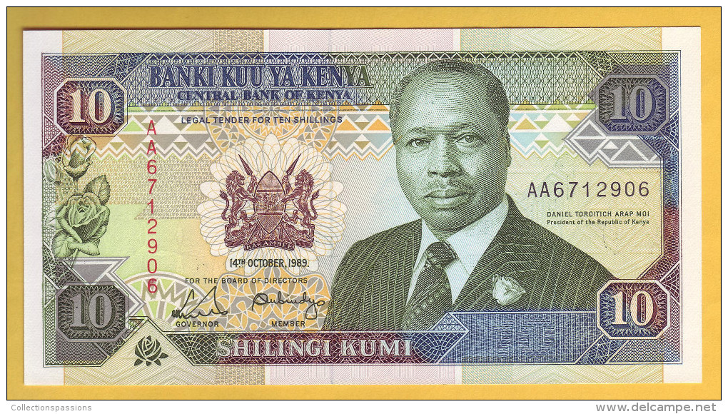KENYA - Billet De 10 Shillings. 14-10-1989. Pick: 24a. NEUF - Kenya