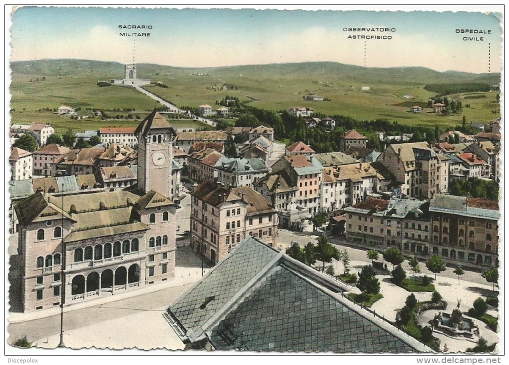 K2252 Asiago (Vicenza) - Panorama - Sacrario Militare - Osservatorio Astronomico - Ospedale Civile / Viaggiata 1956 - Altri & Non Classificati