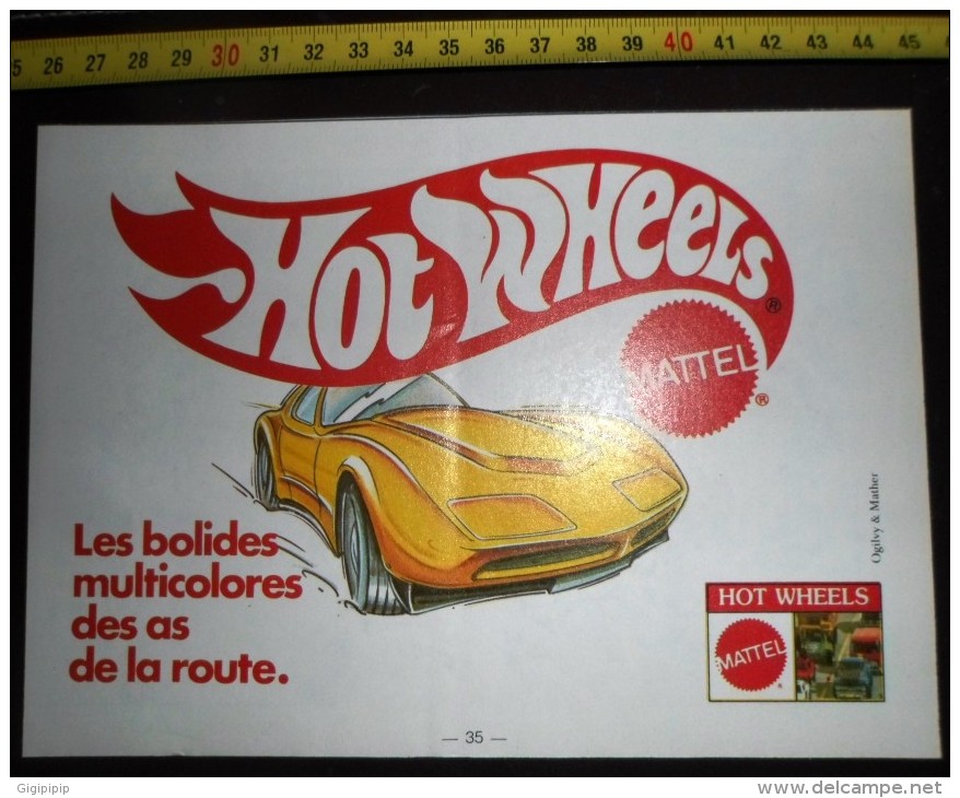 PUB PUBLICITE AUTO MINIATURE HOT VWHEELS MATTEL - Verzamelingen