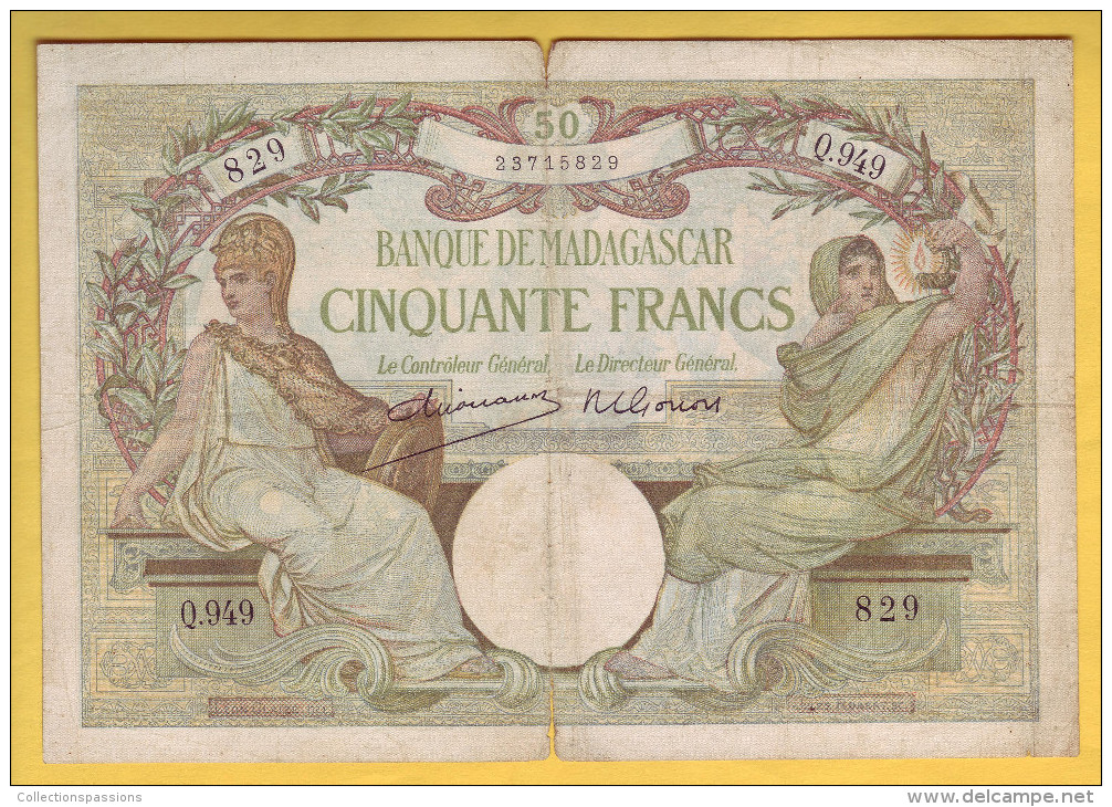 MADAGASCAR - Billet De 50 Francs. 1937-47. Pick: 38. TB - Madagascar