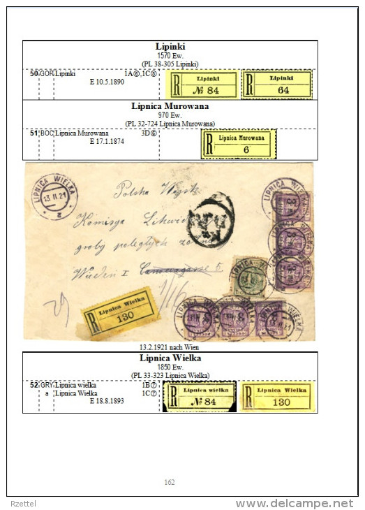 Rekozettel Und Einschreibebelege Von Galizien 1886 - 1918 - Philatelie Und Postgeschichte