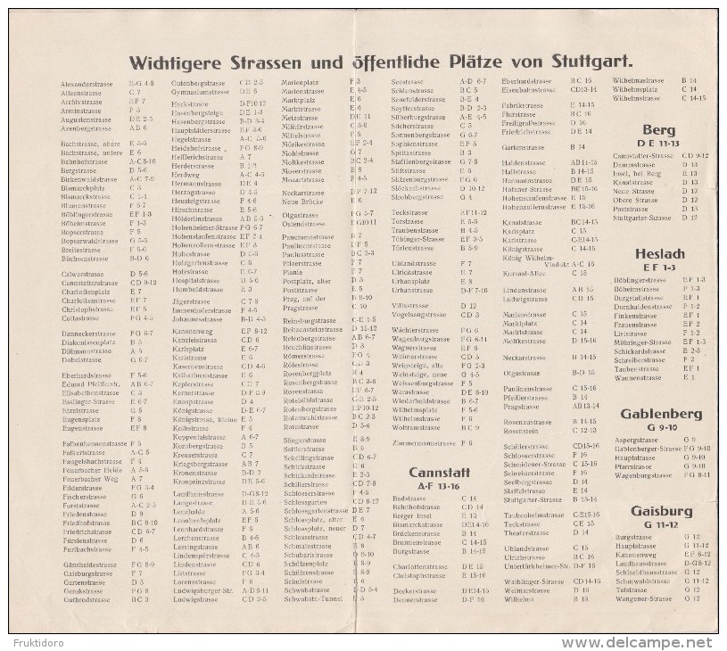 Map Of Stuttgart From 1925 - Geographische Kaarten