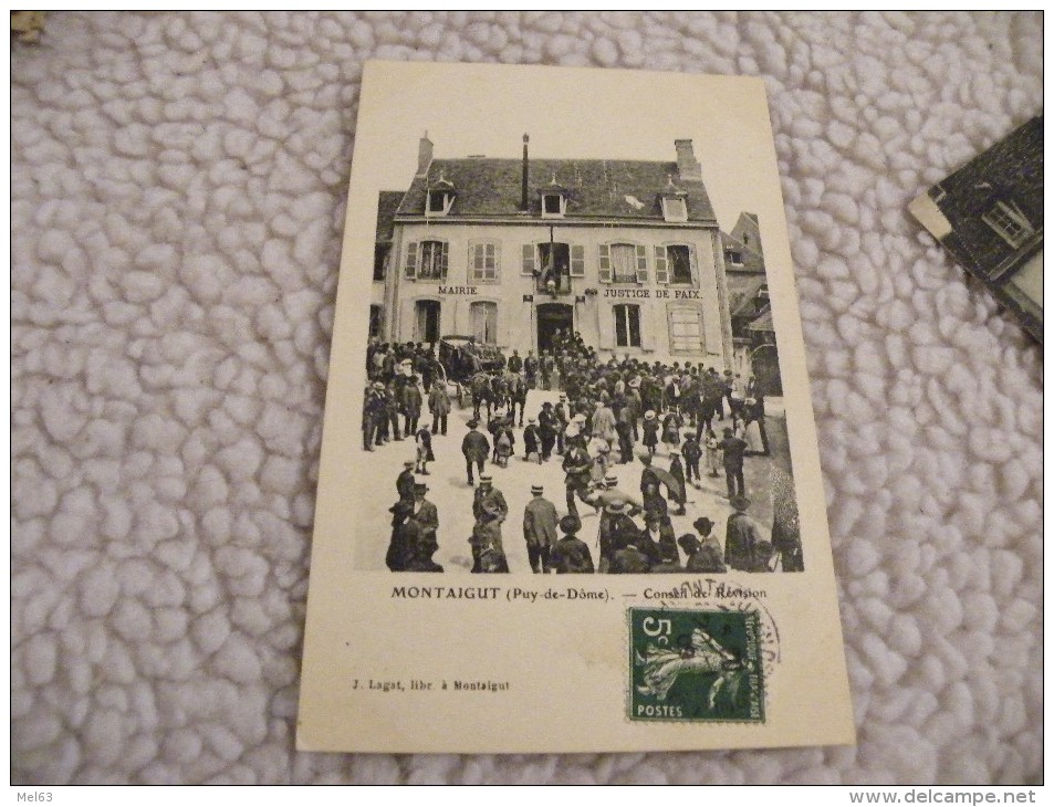 A224. CPA 63 .MONTAIGUT.  Le Conseil De Révision.  Rare Beau Plan Animé.  Ecrite & Voyagée 1909 - Montaigut