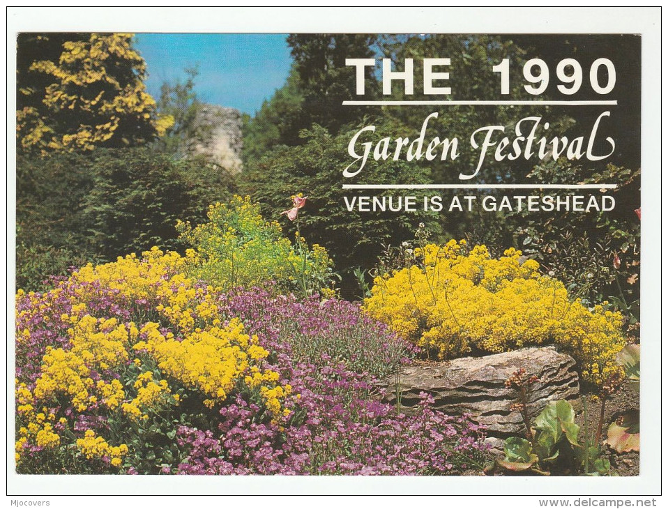 1990 GATESHEAD GARDEN FESTIVAL Event COVER Postcard Gb Stamps Flowers Flower Gb - Other & Unclassified
