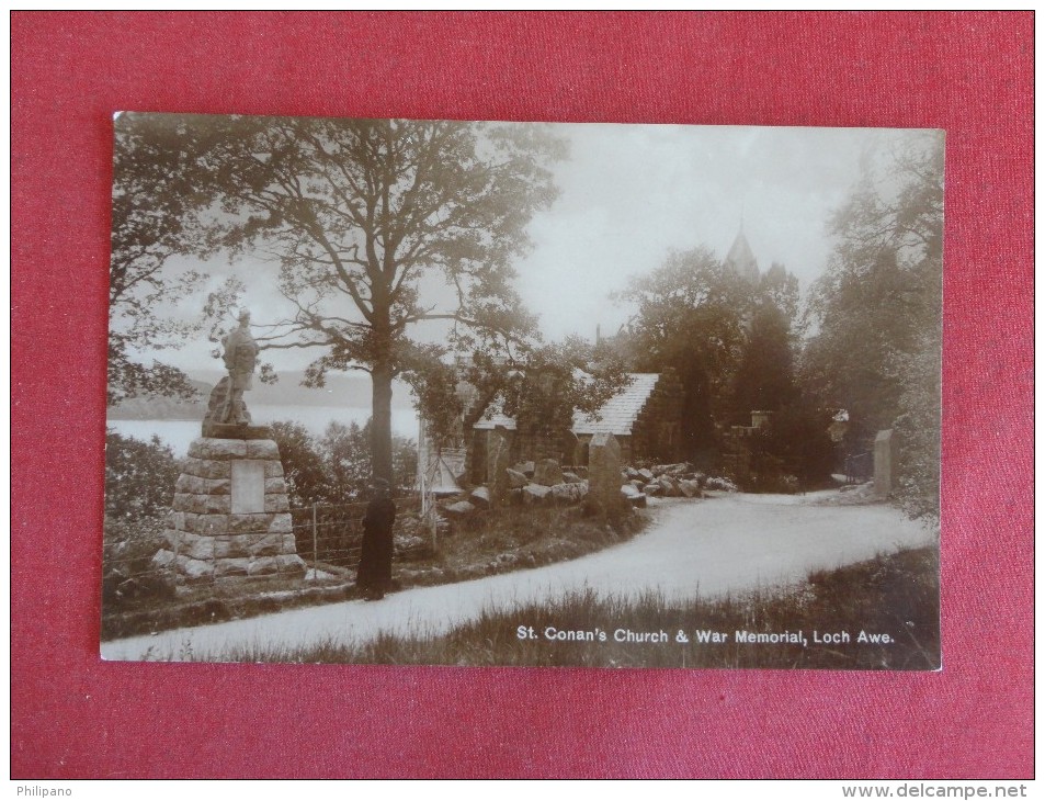 St Conan's Church & War Memorial  Loch Awe  - -RPPC ---  ---ref 1644 - Argyllshire