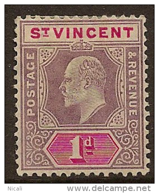 ST VINCENT 1904 1d KEVII SG 86 HM #KS42 - St.Vincent (...-1979)