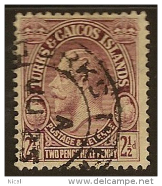 TURKS AND CAICOS 1928 2 1/2d KGV SG 180 U #KW25 - Turks & Caicos (I. Turques Et Caïques)