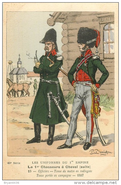 1er Régiment De Chasseurs à Cheval - ** Officiers - Redingote En Campagne - 1807 ** - Cpa - TB état. - Reggimenti