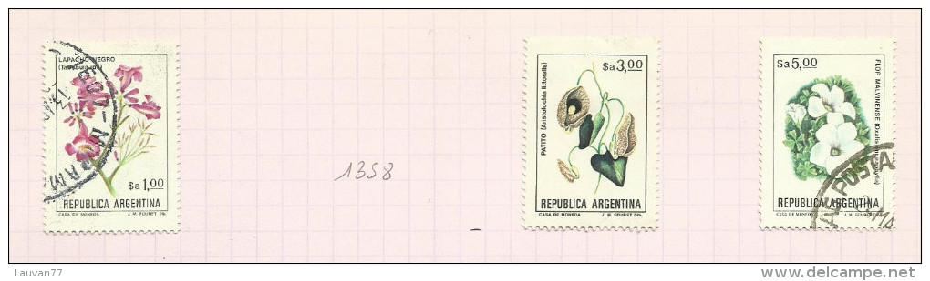 Argentine N°1352 à 1357, 1359, 1360, 1375 Côte 2.85 Euros - Used Stamps