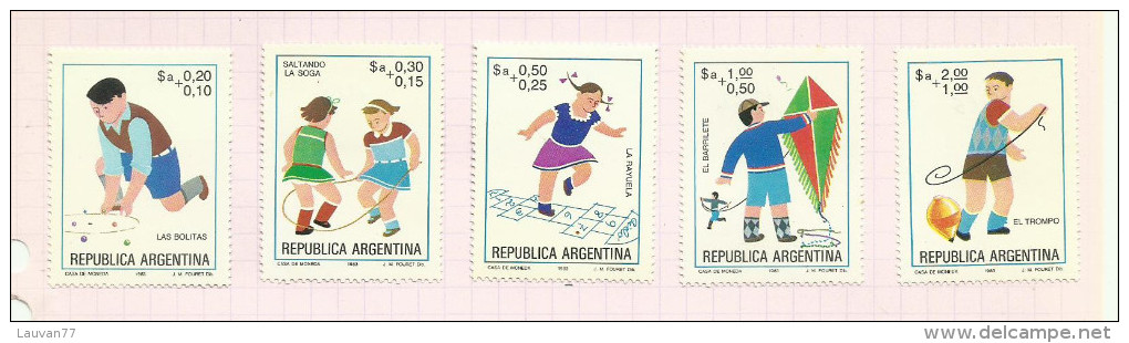 Argentine N°1361 à 1365 Côte 4 Euros - Gebraucht