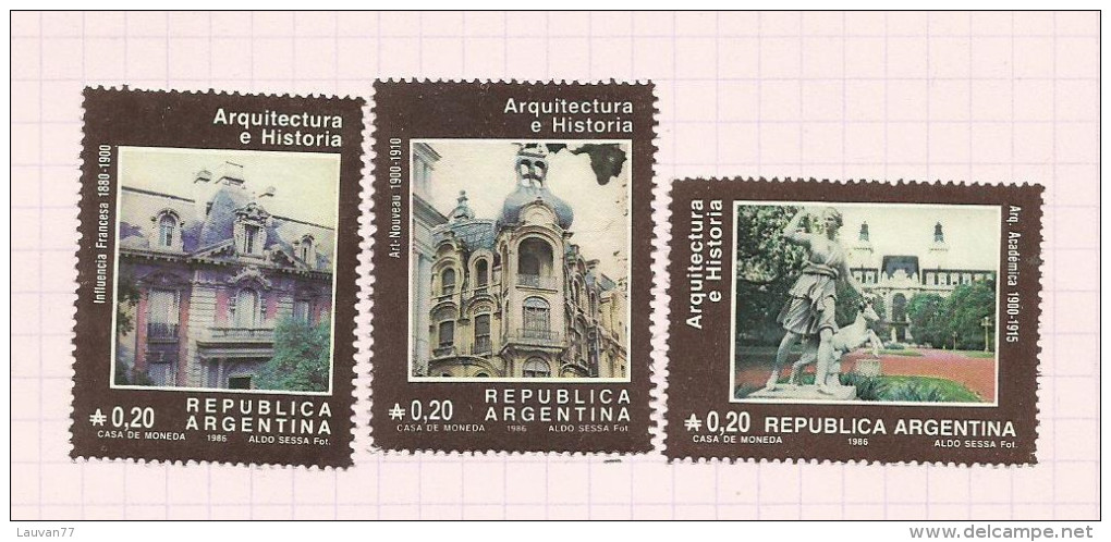Argentine N°1518 à 1520 Côte 1.80 Euros - Used Stamps