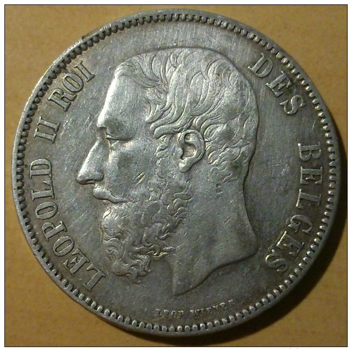 5 FRANCS BELGE 1875 - 5 Francs