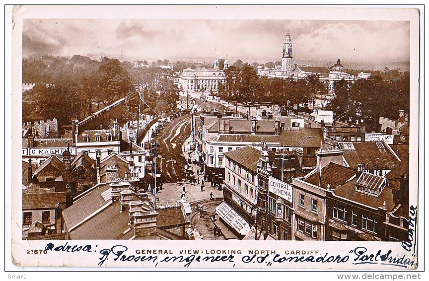 AK WALES CARDIFF LOOKING NORTH CARDIFF  PHOTO ALTE POSTKARTEN 1914 - Glamorgan