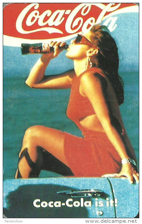 COCA-COLA * SOFT DRINK * WOMAN * GIRL * SEXY * EROTIC * BUDAPEST * CALENDAR * BLV 1989 * Hungary - Tamaño Pequeño : 1981-90