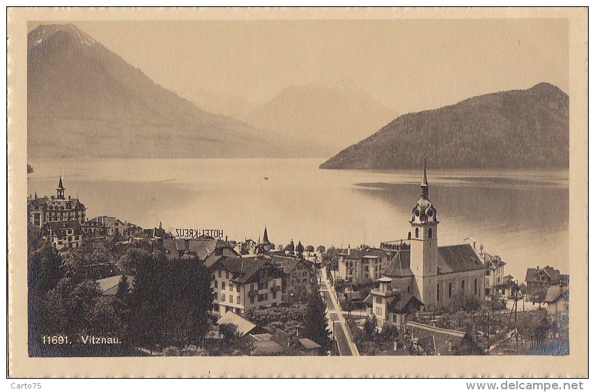 Suisse -  Vitznau - Panorama Villle Hotel Kreuz - Vitznau