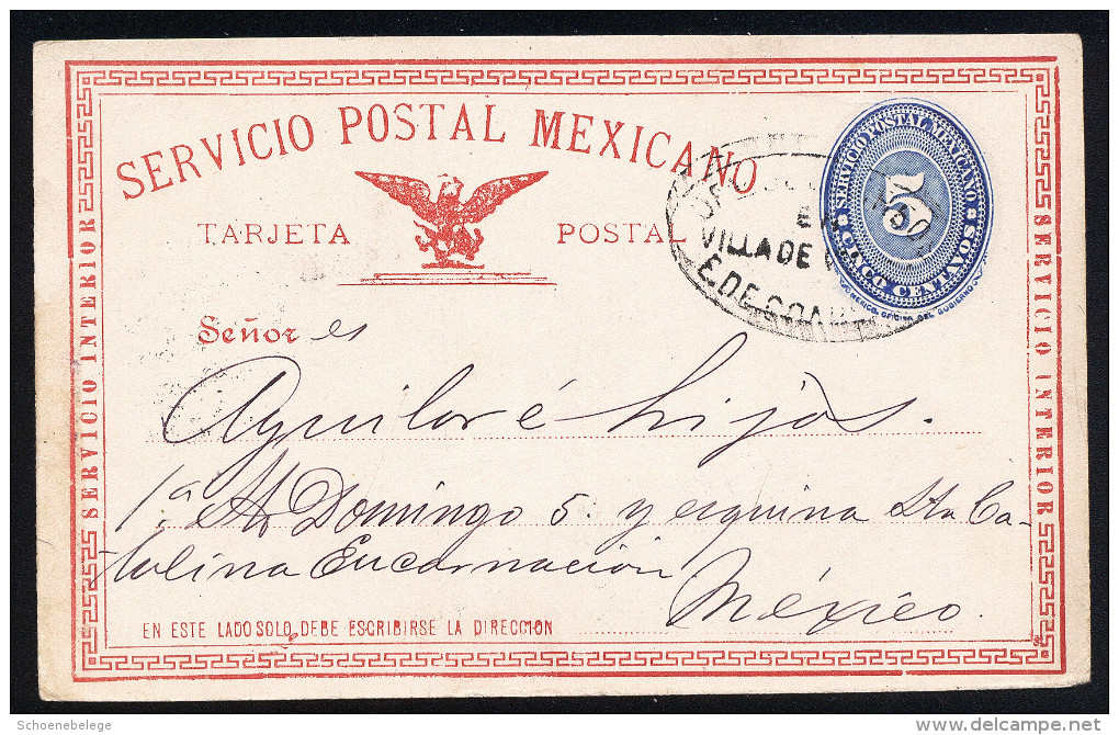 A2955) Mexico Postal Card From 1892 Used - Mexiko