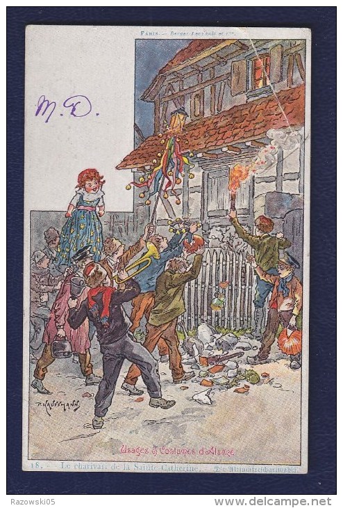 FRANCE. CP. CPA. CARTE POSTALE........ALSACE LORRAINE HAGENAU MELUN ALLEMAGNE SEINE ET MARNE USAGES COSTUMES - Alsace