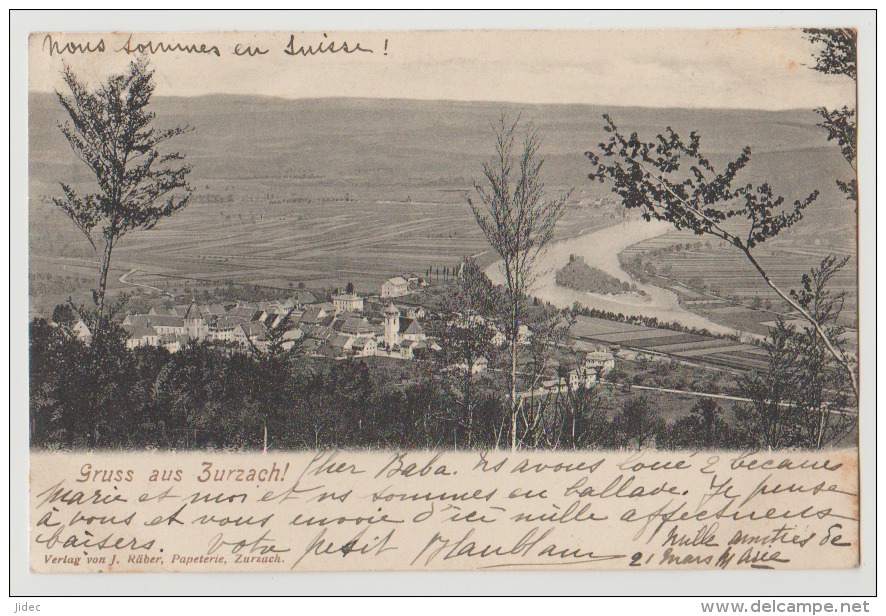 CPA Suisse Bad Zurzach Gruss Aus Zurzach 1903 Verlag Von J. Räber Papeterie - Bad Zurzach