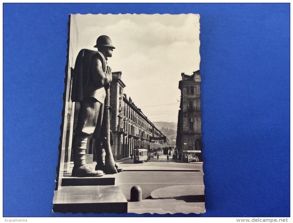 TORINO - Via Po, Monumento, Tram - Cartolina FG BN V 1940? - Altri Monumenti, Edifici