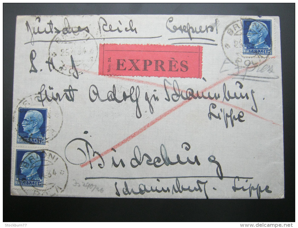 1934, Letter A Germania - Storia Postale
