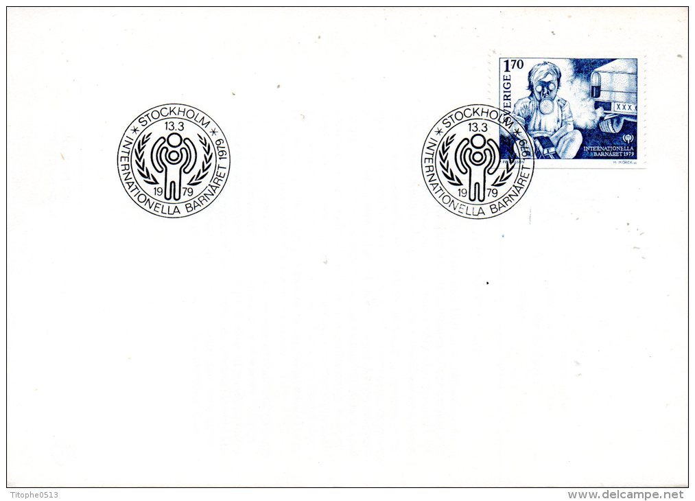 SUEDE. N°1037 Sur Enveloppe 1er Jour (FDC) De 1979. Année Internationale De L´Enfant/Pollution Des Voitures. - Umweltverschmutzung