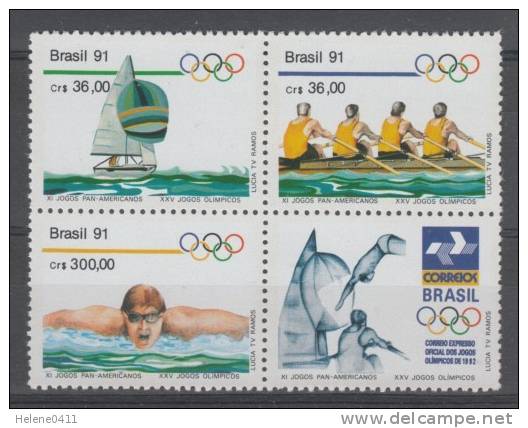 SERIE NEUVE DU BRESIL - 25EMES JEUX OLYMPIQUES D´ETE ET 11EMES JEUX SPORTIFS PANAMERICAINS N° Y&T 2009 A 2011 - Summer 1992: Barcelona