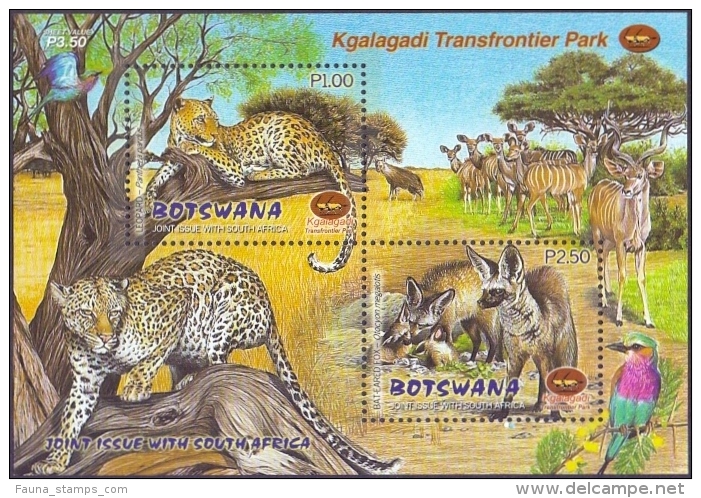 Botswana - Kgalagadi Transfrontier Park, Souvenir Sheet, MINT, 2001 - Big Cats (cats Of Prey)