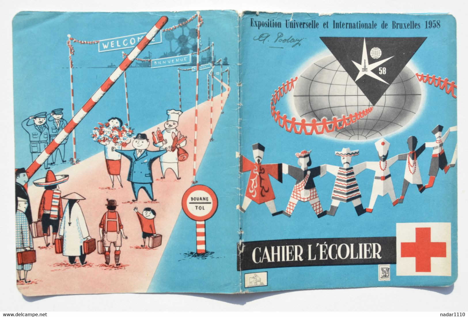 EXPO 1958 BRUXELLES : Couverture N° 135 Du Cahier De L'Ecolier / Croix-Rouge, Expo 58 - Infantiles